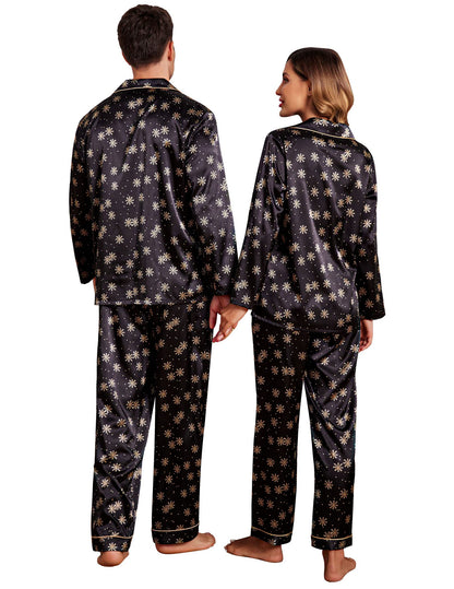 Ekouaer silk couples matching pajamas set