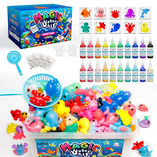 Kiditos magic water elf toy kit — sensory DIY craft kit with gels and molds