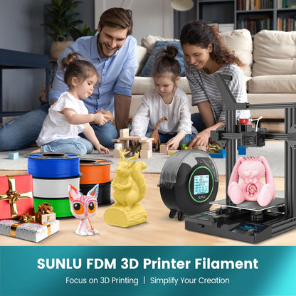 SUNLU thermoplastic filament — 1.75mm PLA, 1kg spool, black, for most FDM printers
