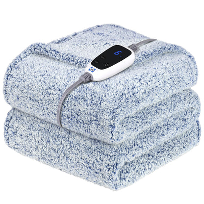Sealy electric blanket - soft sherpa heated blanket with multiple heat levels and auto-off settings