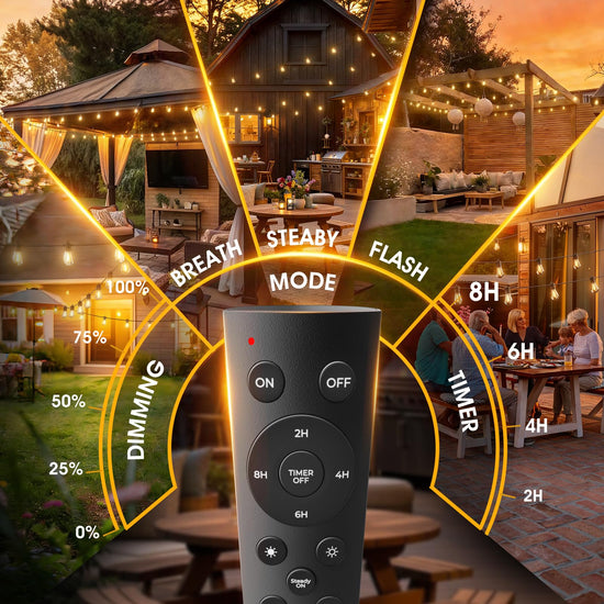 addlon string lights with LED bulbs