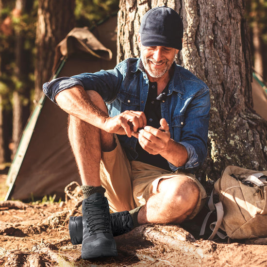 NORTIV 8 men's ankle high waterproof hiking boots - lightweight outdoor footwear.