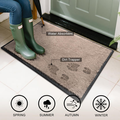 Mibao indoor doormat - machine washable with rubber backing and non slip design