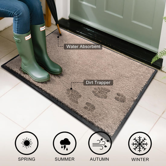 Mibao indoor doormat - machine washable with rubber backing and non slip design