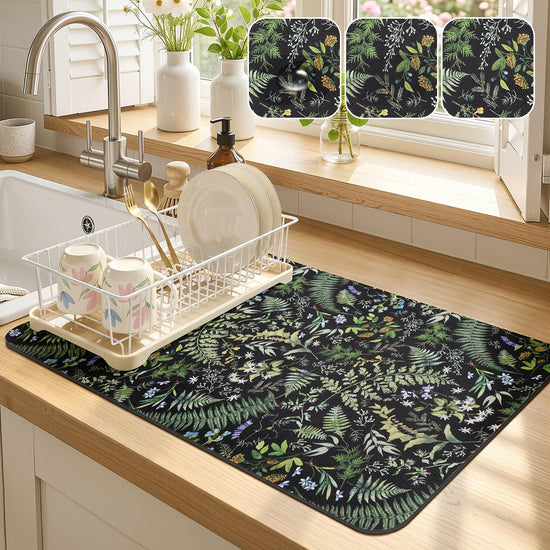 LOKHOM dish drying mat — highly absorbent and quick drying design.