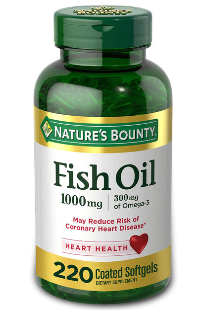 Nutritional supplement — Nature's Bounty fish oil 1000mg omega 3 for heart health