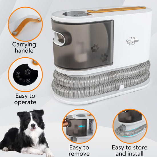 ExcegBot hair trimmer — vacuum and grooming kit combo for dogs