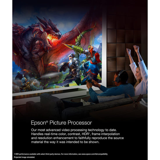 Epson video projector — 4K pro-UHD with HDR and 2,500 lumens brightness