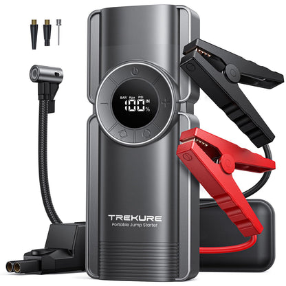 TREKURE jump starter with air compressor and 5000A battery pack