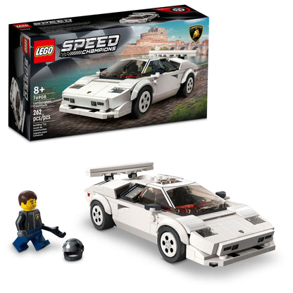 Lego Speed Champions Lamborghini Countach model - includes racing driver minifigure