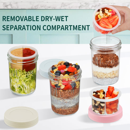 Xyptorix food storage container — Leak-proof overnight oat container with lid