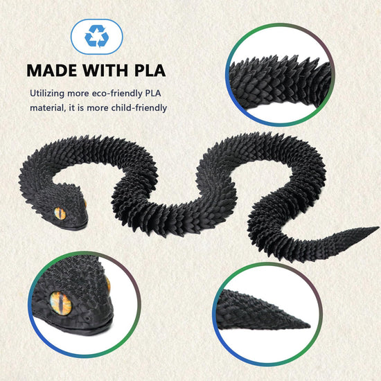 3D printed snake toy — flexible and fidget-friendly design