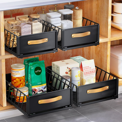 Kitstorack pull out cabinet organizer — fixed with adhesive nano film