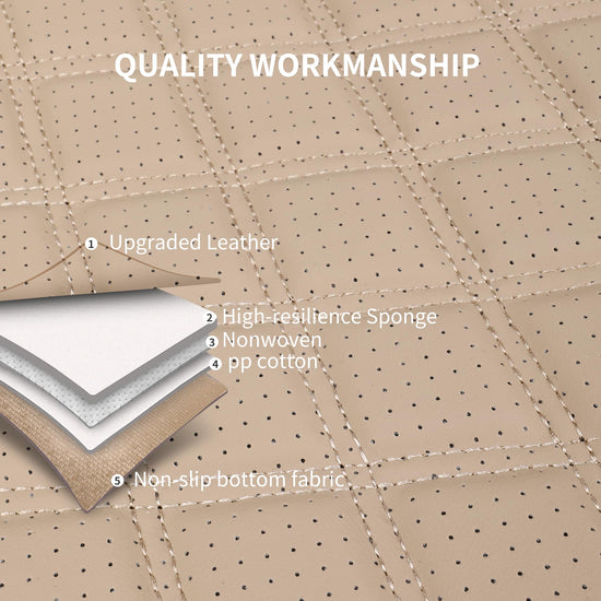HChengkikz vehicle seat cover — Breathable and waterproof napa leather, beige