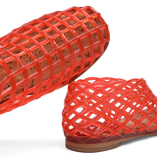 Jelly flats — Red mesh design for women