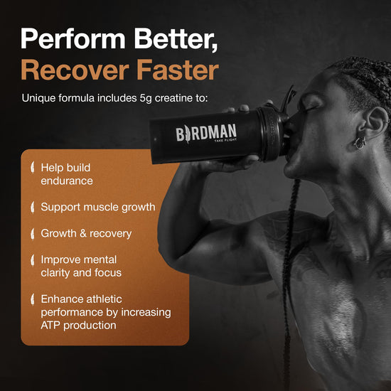 BIRDMAN protein supplement powder — Vegan formula with 31g protein and probiotics