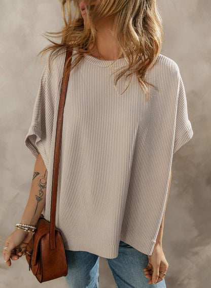 Dokotoo shirt — Casual oversized short sleeve knit tunic top