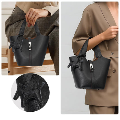 Kadynow handbag — vegan leather bucket bag with detachable small purse