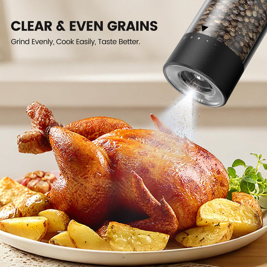 Seasoning mill — Rechargeable electric grinder set with adjustable coarseness