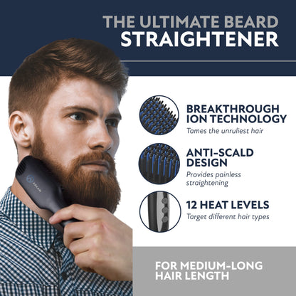 Arkam beard straightener — ionic and anti-scald technology for men