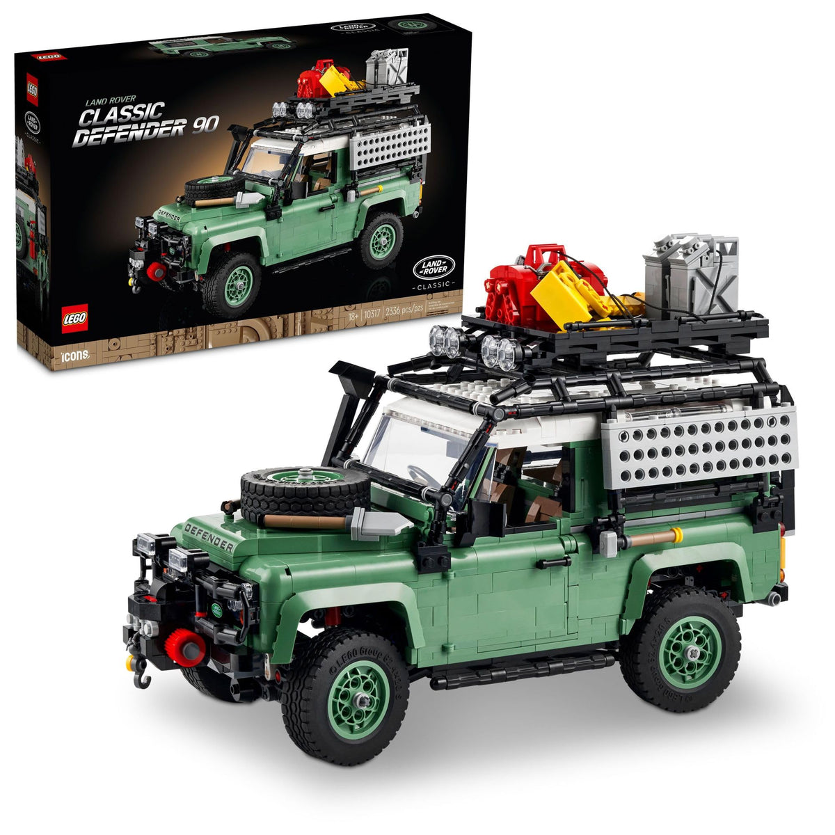 LEGO Icons Land Rover Classic Defender 90 — Building set with realistic details for adults 18+