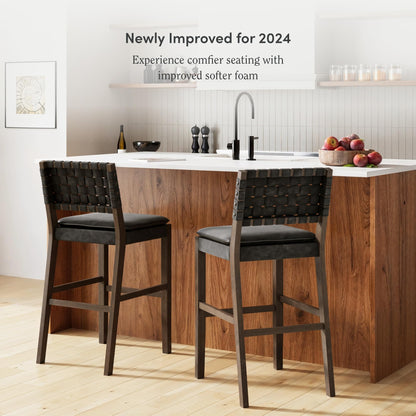 Stool seating — Nathan James mid-century modern leather design