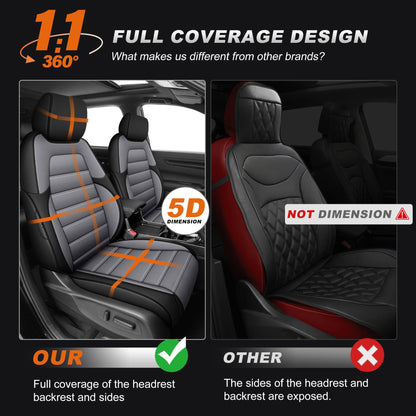 Vehicle seat cover — Faux leather waterproof set for Honda CRV 2017-2022