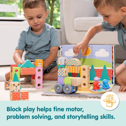 Melissa & Doug Blockables Town building blocks set for preschool kids (73 pieces)