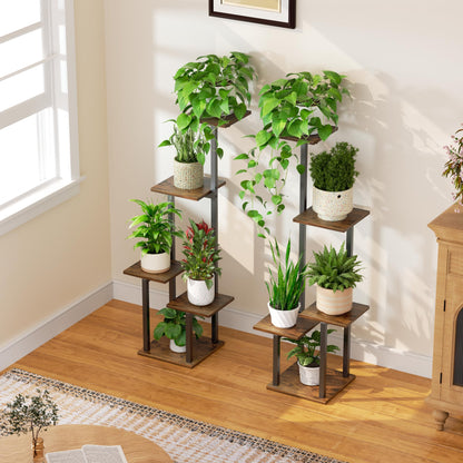 Item stand — 2 pack metal plant shelf with grow light for indoor use