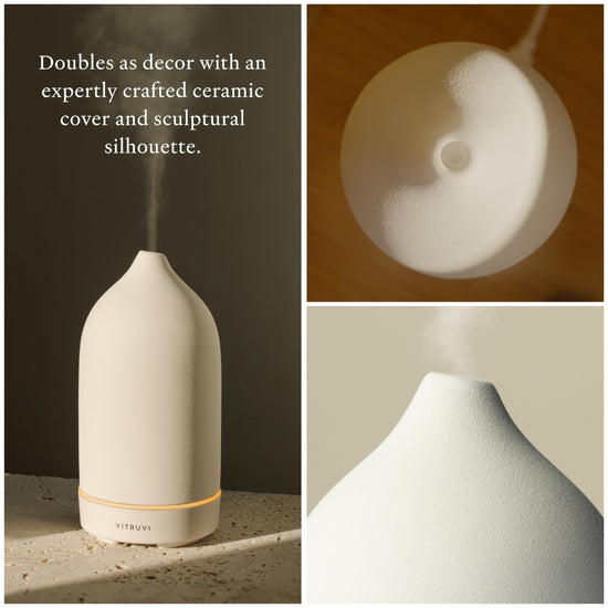 Vitruvi stone diffuser — ceramic ultrasonic essential oil diffuser for aromatherapy