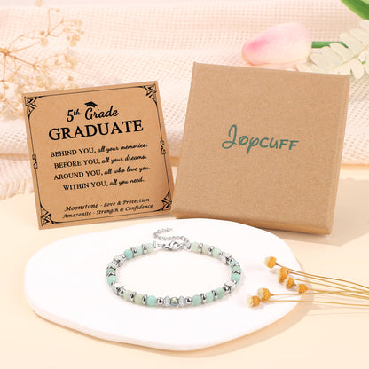 JoycuFF bracelet — Moonsone amazonite and jasper beads design for women