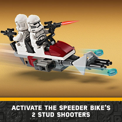 LEGO Star Wars Clone Trooper battle pack set – buildable speeder bike vehicle and tri-droid 75372