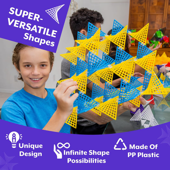 HyperTiles hyperbolic building toy — 3D adventure with 48 tiles and 80 connectors by Fun In Motion Toys