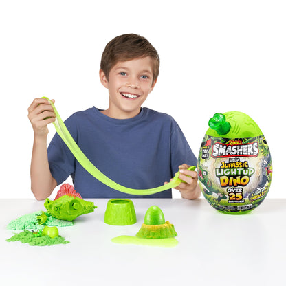 Smashers Mega Jurassic Dino egg - Light up collectible with over 25 surprises