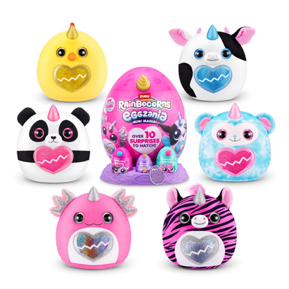 Toy figure — Rainbocorns Eggzania plush surprise with animal soft toy by ZURU