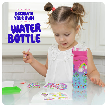 Dan&Darci art craft kit — decorate your own glow-in-the-dark water bottle kit for girls