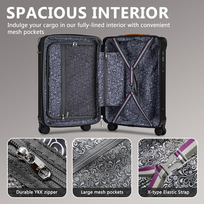 Joyway suitcase — Expandable with smart luggage cup holder and USB port