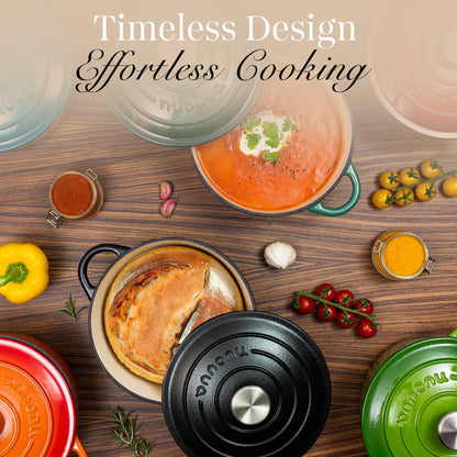 nuovva dutch ovens - shallow cast iron design