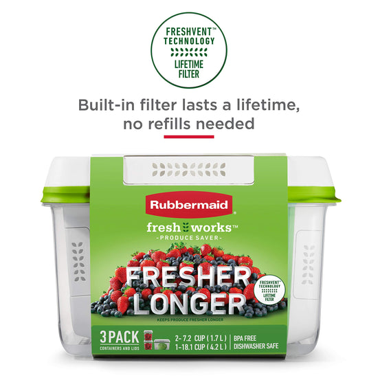 Rubbermaid FreshWorks produce storage container — medium size design for freshness retention