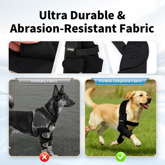 FurWell Dog Elbow Brace Protector with Decoupled Chest Strap - Breathable, Abrasion-Resistant - Adjustable Elbow Support for Hygroma, Dysplasia, Arthritis, Calluses & Shoulder Instabilit(Left Leg, L)