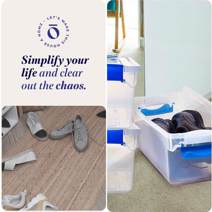 Storage box — Clear plastic and stackable design by HOMZ