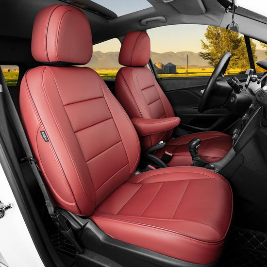 HKZ vehicle seat covers — Custom fit burgundy leather for Buick Encore 2013-2022