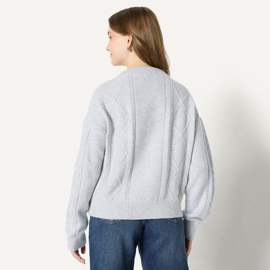 Amazon Essentials relaxed-fit cable crewneck sweater