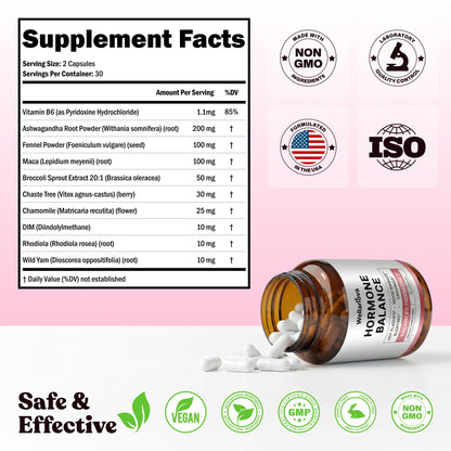 Wellanova Hormone Harmony for Women – Natural Hormonal Balance Support for Menopause & Perimenopause – Hot Flashes, Mood Swings, Cravings, Bloating Relief – 60 Capsules