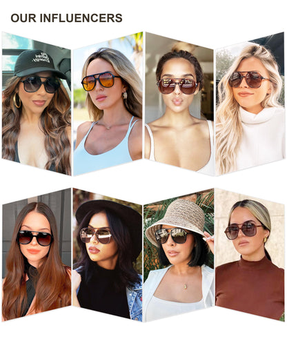 SOJOS sunglasses — retro polarized aviators in classic square shape SJ2174