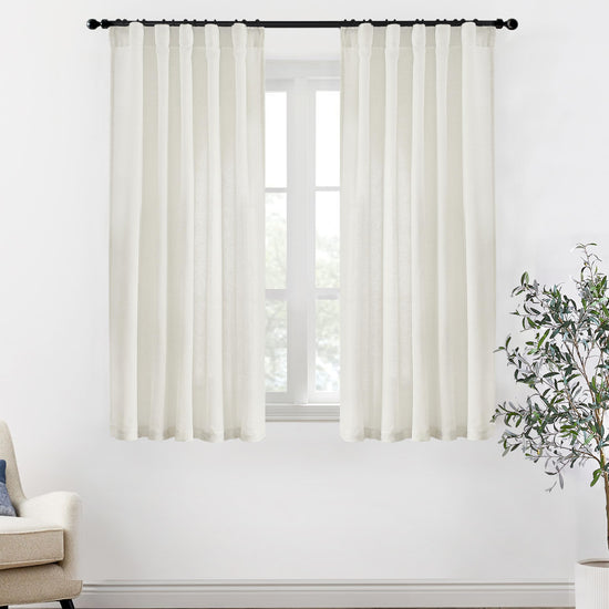 XTMYI sheer linen cotton back tab curtains for bedroom and living room