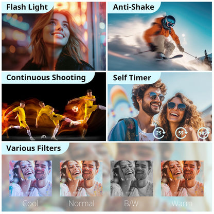 Duluvulu digital camera — 48MP vlogging camera with 180° flip screen and zoom