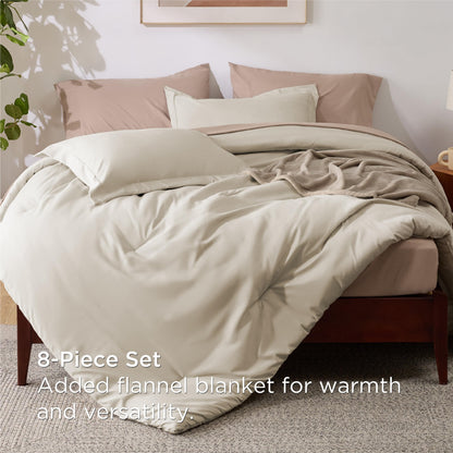 Bedsure bedding set — 8 piece with soft fleece microfiber blanket and sheets