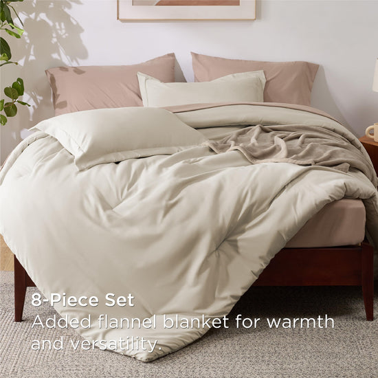 Bedsure bedding set — 8 piece with soft fleece microfiber blanket and sheets
