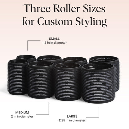 Kitsch hair rollers — self-grip heatless curlers for all hair types, 8 count pack